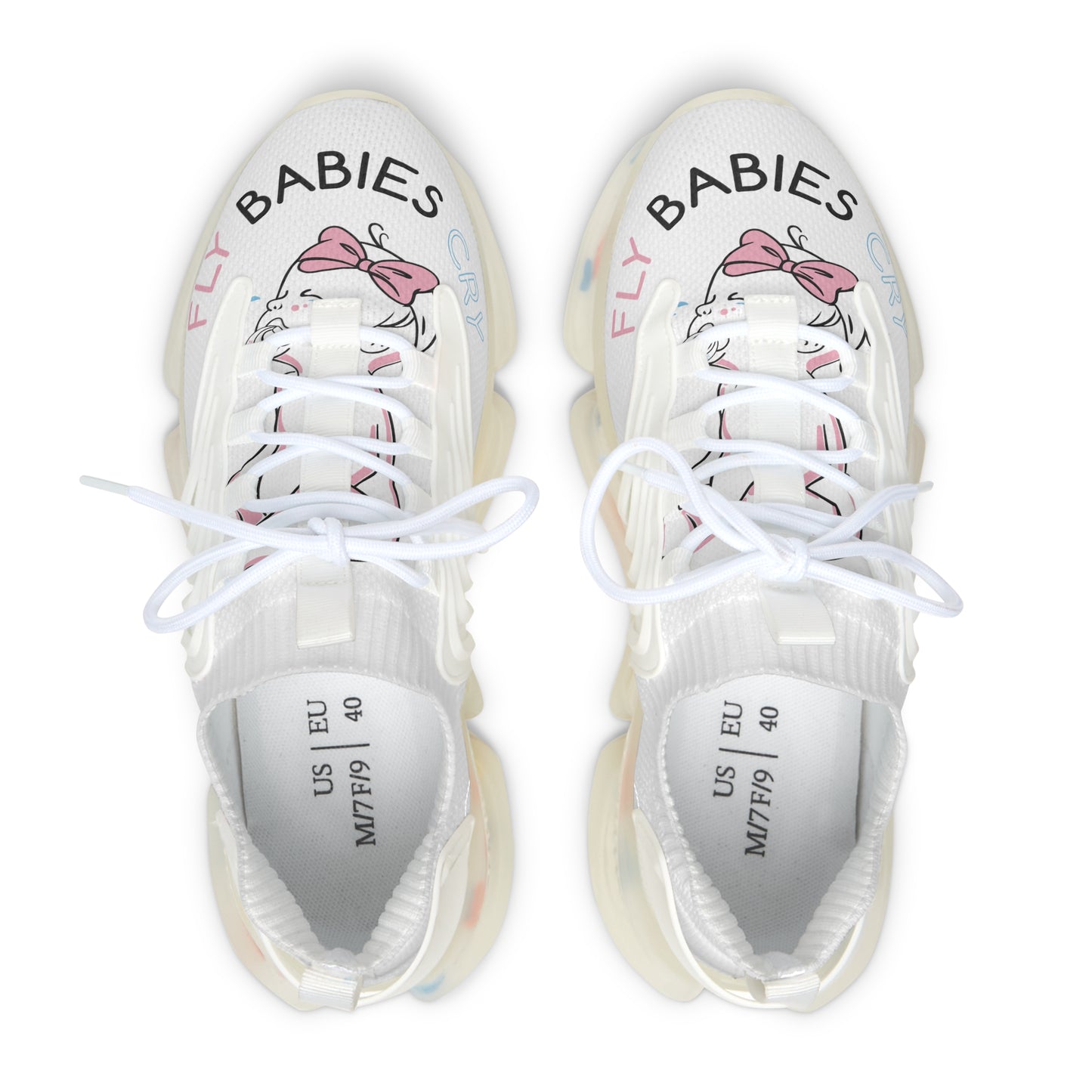 Women's Mesh Sneakers- Pink Bow