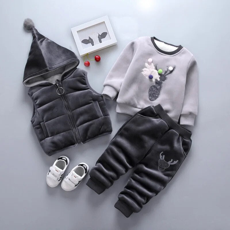 Warm Thicken Cartoon 3pcs Sets