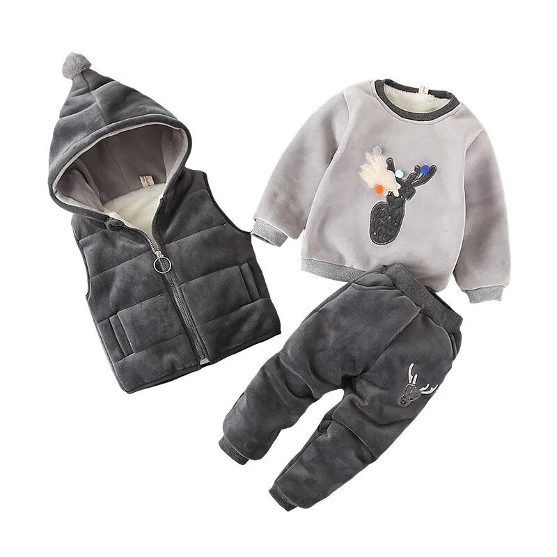 Warm Thicken Cartoon 3pcs Sets