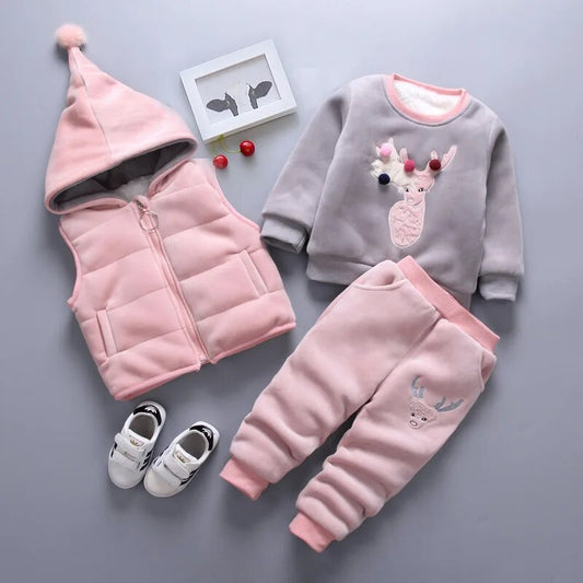 Warm Thicken Cartoon 3pcs Sets