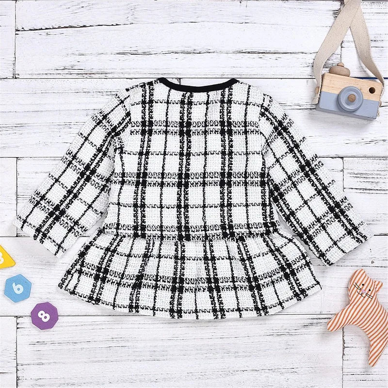 Plaid Coat Tutu 2 Pcs Outfit