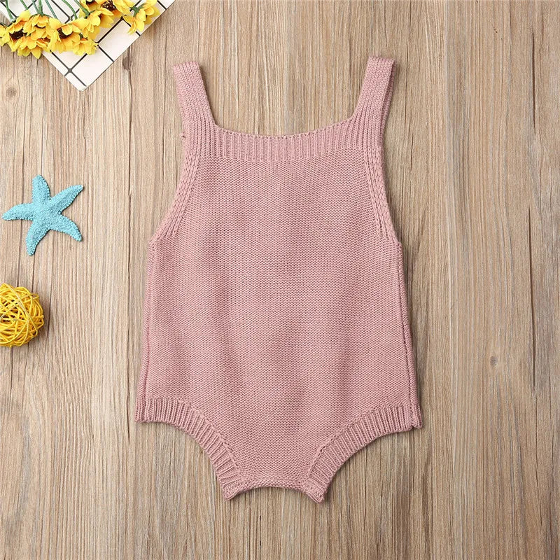 Sleeveless Knitted Rompers