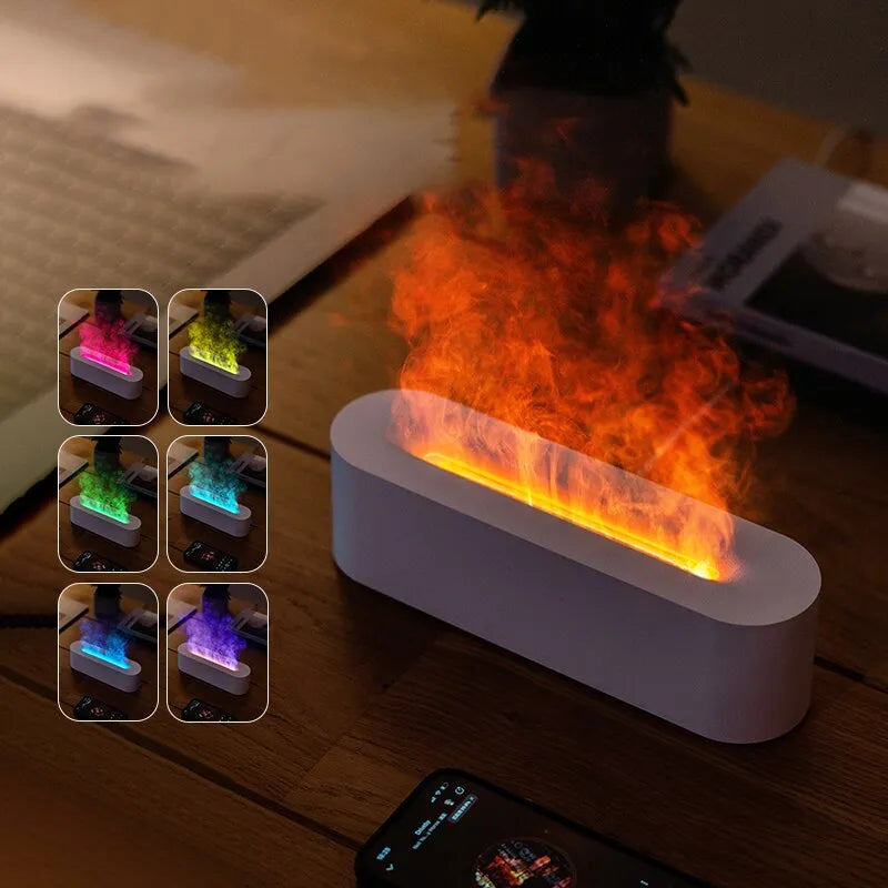 USB RGB Flame Aroma Diffuser With 7 Colors